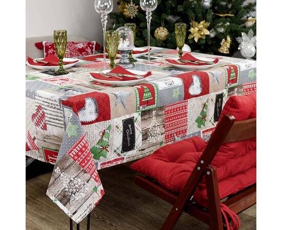 Скатертина 120x132 Merry Christmas Прованс (031422), Тип: скатертини, Основний колір: червоний, Форма скатертини: прямокутна, Розмір: 120x132, зображення 3