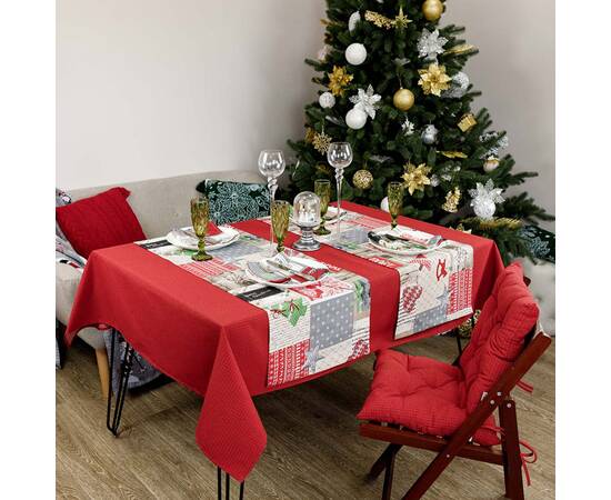 Скатертина 220x132 Merry Christmas червона Прованс (031472), Тип: скатертини, Основний колір: червоний, Форма скатертини: прямокутна, Розмір: 132x220, зображення 3