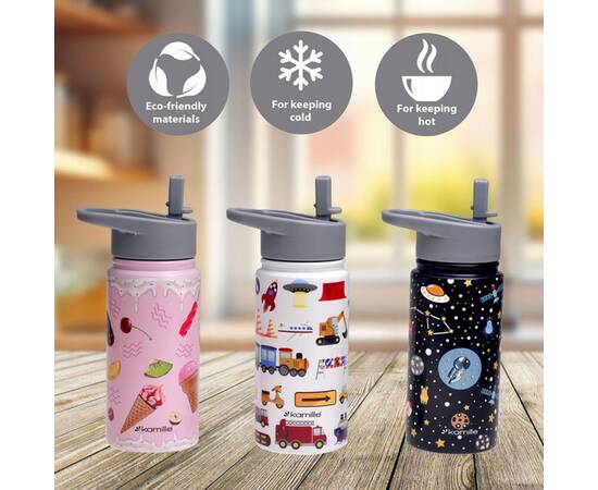 Термобутылка для детей 480 мл с 3D принтом Kamille (2162), изображение 4
