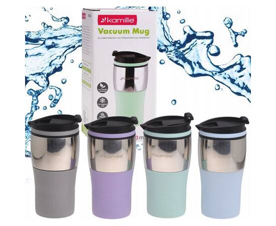 Термокружка 320 мл с TPR-вставкой Kamille (2155), изображение 4