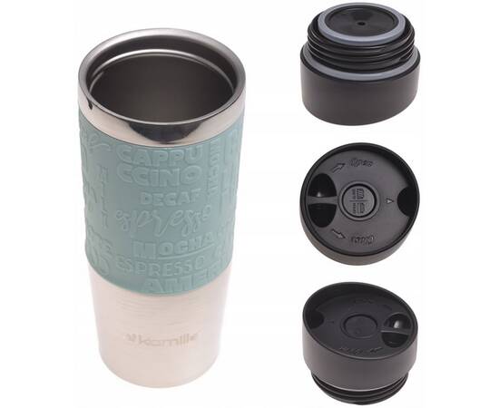 Термокружка 380 мл с TPR-вставкой Kamille (2153), изображение 5