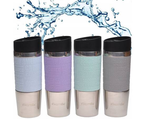 Термокружка 380 мл с TPR-вставкой Kamille (2153), изображение 6