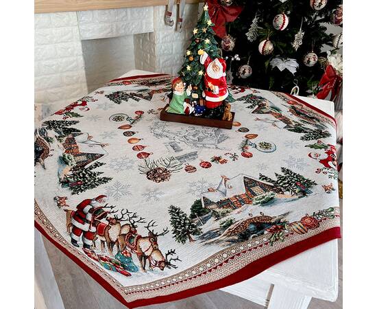 Скатерть 97х100 LiMaSo (FROSTY-100), Тип: скатерти, Цвет: красный, Форма скатерти: квадратная, Размер: 97x100, изображение 3