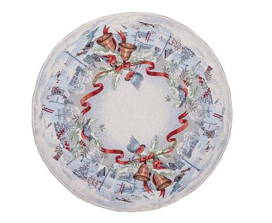 Скатерть круглая с кружевом O90 LiMaSo (ROUND1254M-90D), Тип: скатерти, Цвет: голубой, Форма скатерти: круглая, Размер: Ø90, изображение 3