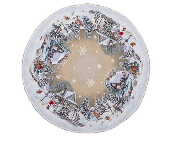 Скатерть круглая с кружевом O90 LiMaSo (ROUND1267M-90D), Тип: скатерти, Цвет: бежевый, Форма скатерти: круглая, Размер: Ø90, изображение 2