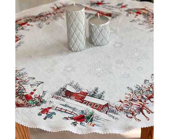 Скатерть круглая O90 LiMaSo (SLED-90D), Тип: скатерти, Цвет: красный, Форма скатерти: круглая, Размер: Ø90, изображение 2