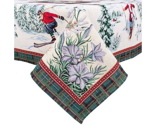 Скатерть 137х260 LiMaSo (CHAMONIX-260), Тип: скатерти, Цвет: зеленый, Форма скатерти: прямоугольная, Размер: 137x260, изображение 2