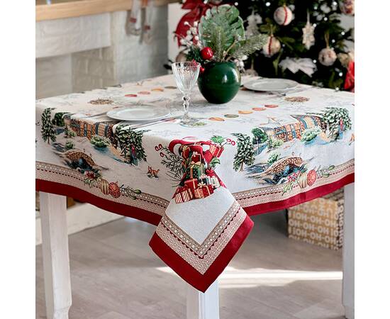 Скатерть 137х240 LiMaSo (FROSTY-240), Тип: скатерти, Цвет: красный, Форма скатерти: прямоугольная, Размер: 137x240, изображение 3