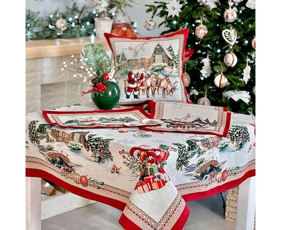 Скатерть 137х240 LiMaSo (FROSTY-240), Тип: скатерти, Цвет: красный, Форма скатерти: прямоугольная, Размер: 137x240, изображение 4