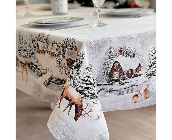 Скатерть 137х280 LiMaSo (WINTER -280), Тип: скатерти, Цвет: коричневый, Форма скатерти: прямоугольная, Размер: 137x280, изображение 4