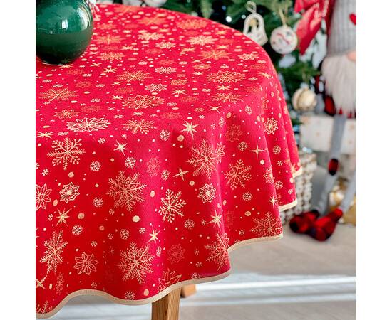 Скатертина кругла O180 LiMaSo (ADHARA-180D), Тип: скатертини, Основний колір: червоний, Форма скатертини: кругла, Розмір: Ø180, зображення 3