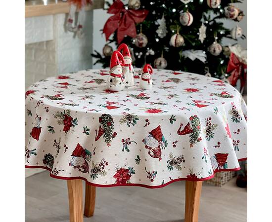 Скатерть круглая O180 LiMaSo (EDEN1268B-180D), Тип: скатерти, Цвет: красный, Форма скатерти: круглая, Размер: Ø180, изображение 2