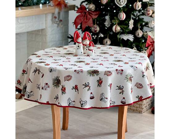 Скатерть круглая O200 LiMaSo (EDEN1158-200D), Тип: скатерти, Цвет: красный, Форма скатерти: круглая, Размер: Ø200, изображение 2