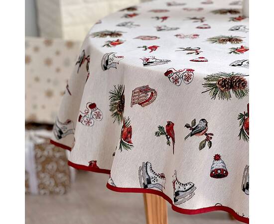 Скатерть круглая O200 LiMaSo (EDEN1158-200D), Тип: скатерти, Цвет: красный, Форма скатерти: круглая, Размер: Ø200, изображение 3