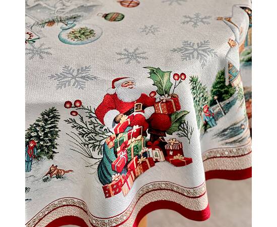 Скатертина кругла O160 LiMaSo (FROSTY-160D), Тип: скатертини, Основний колір: червоний, Форма скатертини: кругла, Розмір: Ø160, зображення 3