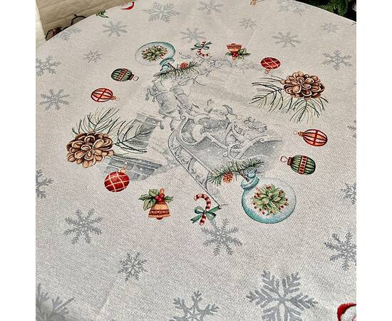 Скатертина кругла O160 LiMaSo (FROSTY-160D), Тип: скатертини, Основний колір: червоний, Форма скатертини: кругла, Розмір: Ø160, зображення 4