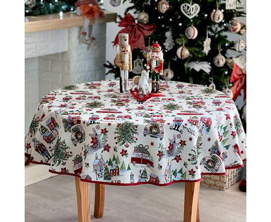 Скатерть круглая O180 LiMaSo (MELVILLE-180D), Тип: скатерти, Цвет: красный, Форма скатерти: круглая, Размер: Ø180, изображение 2