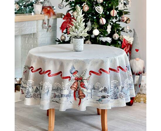 Скатертина кругла O160 LiMaSo (ROUND1254-160D), Тип: скатертини, Основний колір: блакитний, Форма скатертини: кругла, Розмір: Ø160, зображення 2