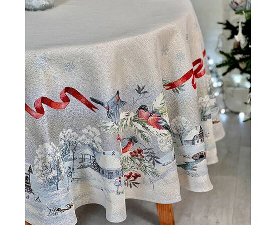 Скатертина кругла O160 LiMaSo (ROUND1254-160D), Тип: скатертини, Основний колір: блакитний, Форма скатертини: кругла, Розмір: Ø160, зображення 3