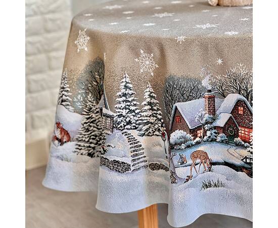 Скатерть круглая O160 LiMaSo (ROUND1267-160D), Тип: скатерти, Цвет: бежевый, Форма скатерти: круглая, Размер: Ø160, изображение 4