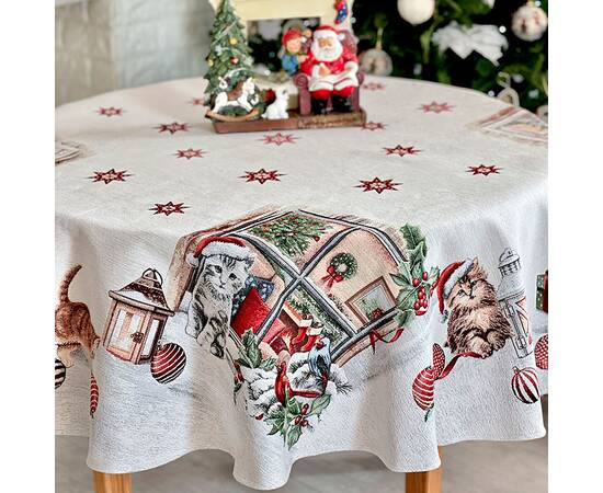 Скатерть круглая O160 LiMaSo (SURI-160D), Тип: скатерти, Цвет: красный, Форма скатерти: круглая, Размер: Ø160, изображение 2