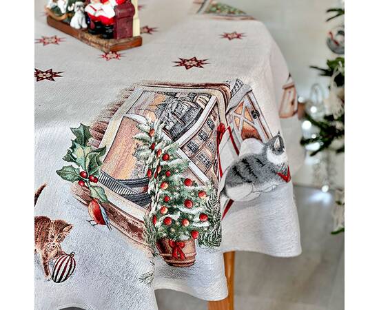 Скатерть круглая O160 LiMaSo (SURI-160D), Тип: скатерти, Цвет: красный, Форма скатерти: круглая, Размер: Ø160, изображение 3