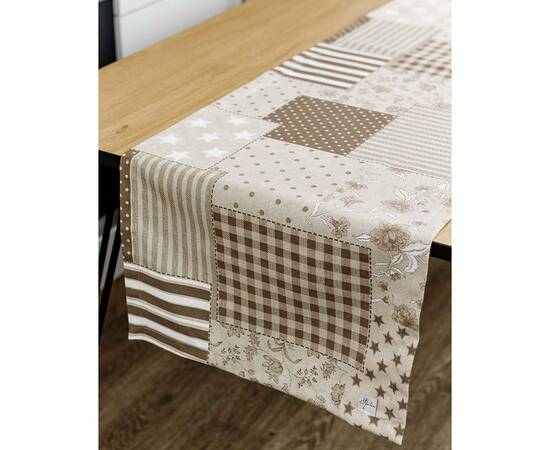 Доріжка 40х140 Печворк бежевий Господиня Прованс (031536), Тип: доріжки (раннери), Основний колір: бежевий, Форма скатертини: прямокутна, Розмір: 40x140, зображення 2