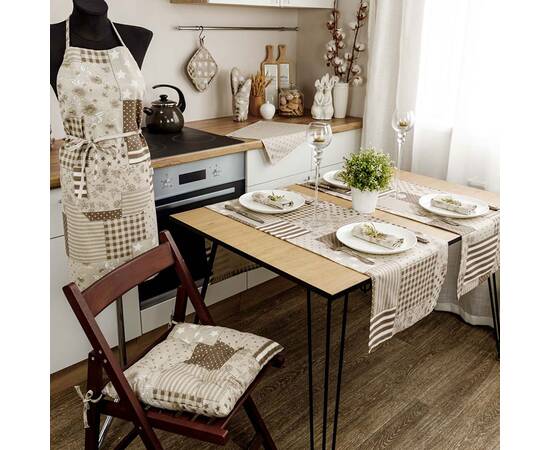 Доріжка 40х140 Печворк бежевий Господиня Прованс (031536), Тип: доріжки (раннери), Основний колір: бежевий, Форма скатертини: прямокутна, Розмір: 40x140, зображення 3