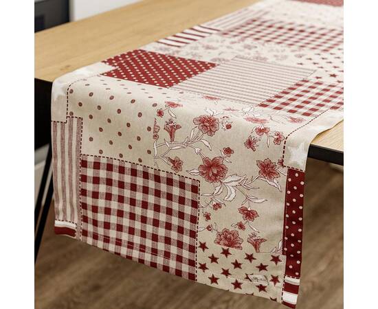 Дорожка 40х140 Печворк бордо Господиня Прованс (031538), Тип: дорожки (раннеры), Цвет: бордовый, Форма скатерти: прямоугольная, Размер: 40x140, изображение 2