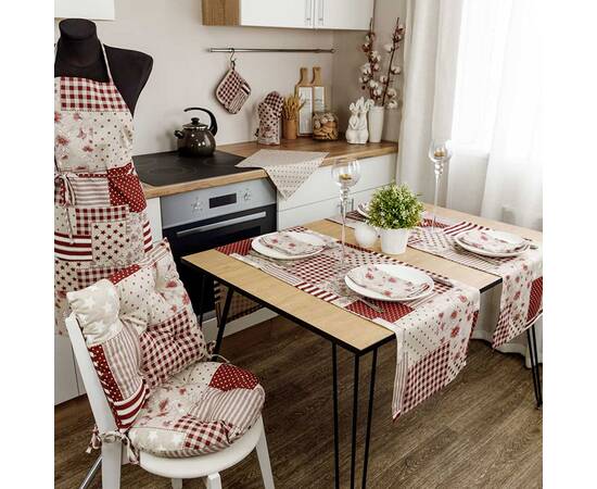 Дорожка 40х140 Печворк бордо Господиня Прованс (031538), Тип: дорожки (раннеры), Цвет: бордовый, Форма скатерти: прямоугольная, Размер: 40x140, изображение 3