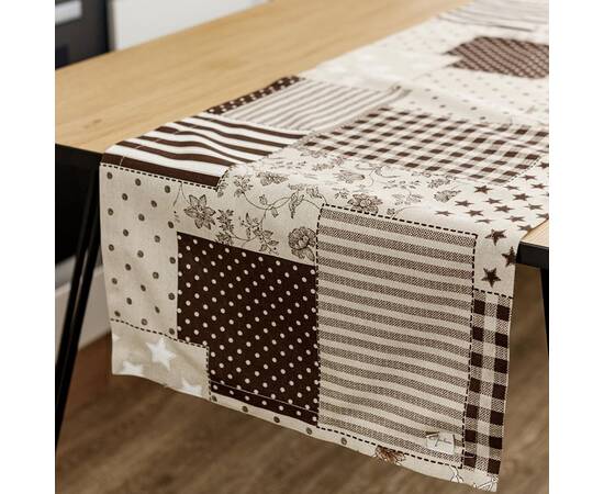 Доріжка 40х140 Печворк коричневий Господиня Прованс (031540), Тип: доріжки (раннери), Основний колір: коричневий, Форма скатертини: прямокутна, Розмір: 40x140, зображення 2