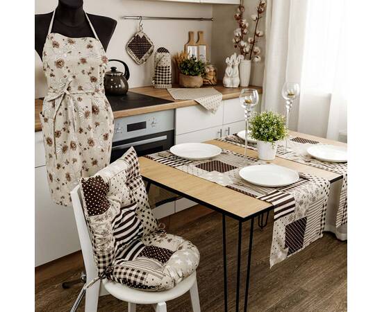 Доріжка 40х140 Печворк коричневий Господиня Прованс (031540), Тип: доріжки (раннери), Основний колір: коричневий, Форма скатертини: прямокутна, Розмір: 40x140, зображення 3