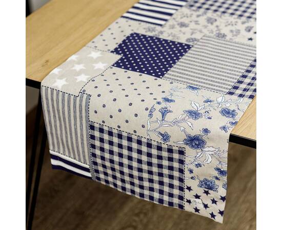 Дорожка 40х140 Печворк синий Господиня Прованс (031534), Тип: дорожки (раннеры), Цвет: синий, Форма скатерти: прямоугольная, Размер: 40x140, изображение 2