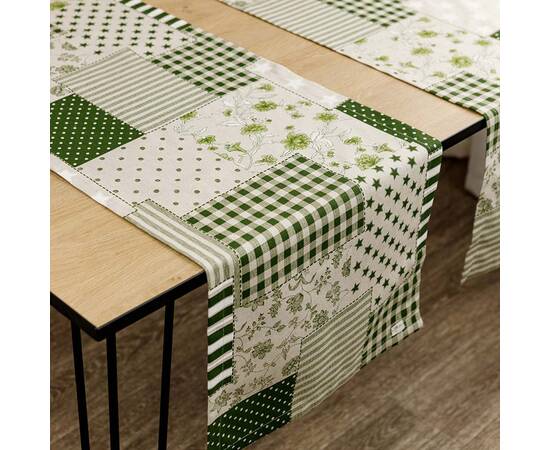 Дорожка 40х140 Печворк зеленый Господиня Прованс (031542), Тип: дорожки (раннеры), Цвет: зеленый, Форма скатерти: прямоугольная, Размер: 40x140, изображение 2