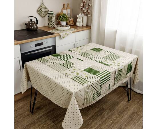 Дорожка 40х140 Печворк зеленый Господиня Прованс (031542), Тип: дорожки (раннеры), Цвет: зеленый, Форма скатерти: прямоугольная, Размер: 40x140, изображение 3