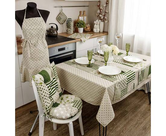 Дорожка 40х140 Печворк зеленый Господиня Прованс (031542), Тип: дорожки (раннеры), Цвет: зеленый, Форма скатерти: прямоугольная, Размер: 40x140, изображение 4