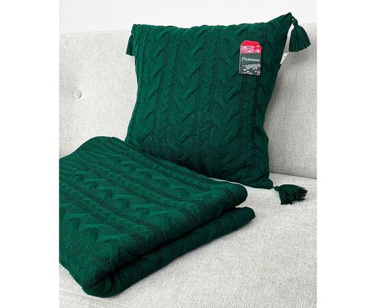 Подушка 45х45 в'язана Hit Kosa-01 зелена Прованс (031669), Колір: зелений, Розмір: 45x45, зображення 2