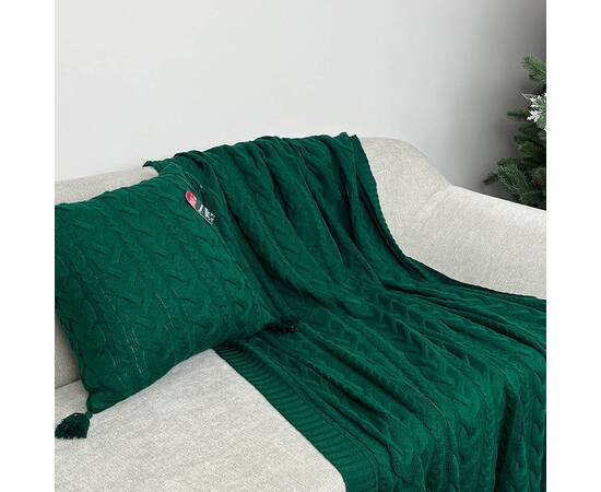 Подушка 45х45 в'язана Hit Kosa-01 зелена Прованс (031669), Колір: зелений, Розмір: 45x45, зображення 3