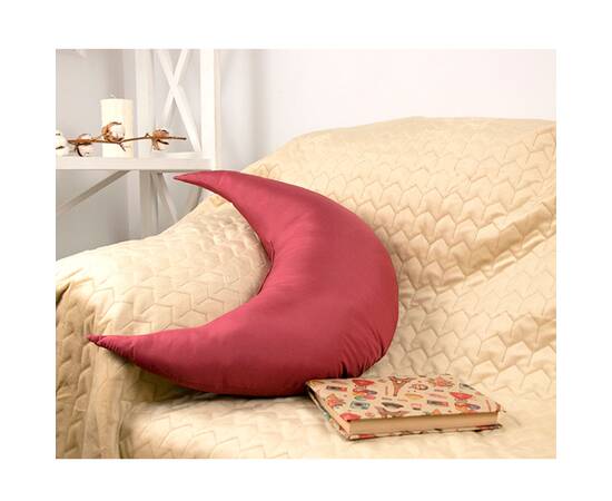 Подушка фігурна Місяць бордовий Руно (312.52_Місяць_Бордовий), Колір: бордовий, Розмір: 30x45, зображення 3