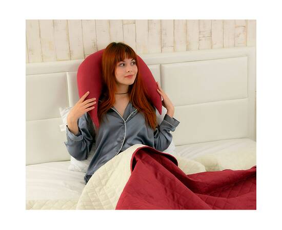 Подушка фігурна Місяць бордовий Руно (312.52_Місяць_Бордовий), Колір: бордовий, Розмір: 30x45, зображення 4