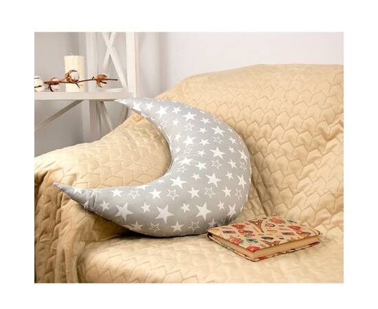 Подушка фігурна Місяць Star Руно (312.52_Місяць_Star), Колір: сірий, Розмір: 30x45, зображення 3