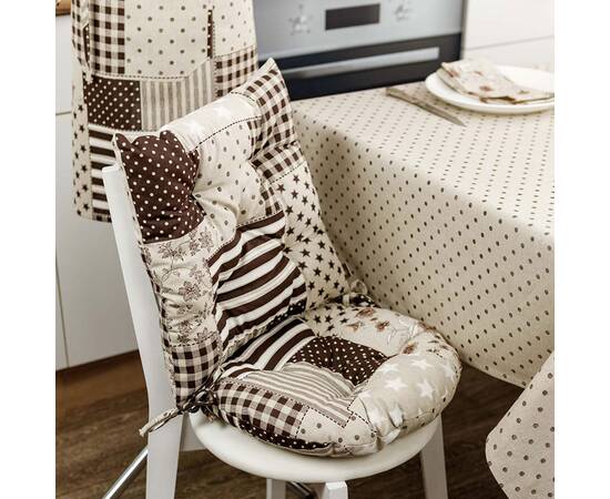 Подушка на стілець кругла D-40 Печворк коричневий Господиня Прованс (031620), Колір: коричневий, Розмір: Ø 40, зображення 3