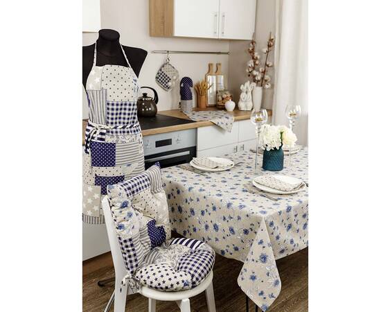 Подушка на стілець кругла D-40 Печворк синій Господиня Прованс (031614), Колір: синій, Розмір: Ø 40, зображення 4