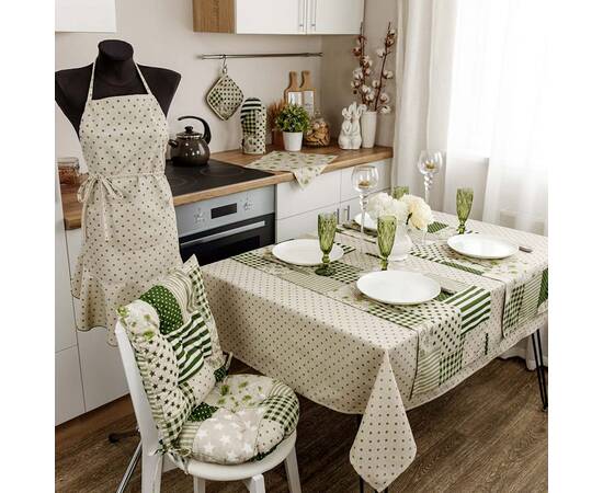 Подушка на стілець кругла D-40 Печворк зелений Господиня Прованс (031622), Колір: зелений, Розмір: Ø 40, зображення 4