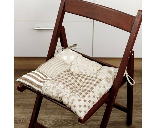 Подушка на стілець 40х40 Пєчворк бежевий Господиня Прованс (031606), Колір: бежевий, Розмір: 40x40, зображення 2