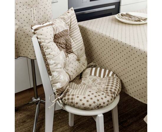 Подушка на стілець 40х40 Пєчворк бежевий Господиня Прованс (031606), Колір: бежевий, Розмір: 40x40, зображення 3