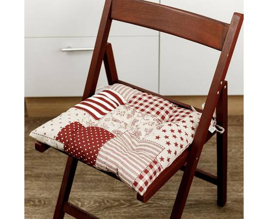 Подушка на стул 40х40 Печворк бордо Господиня Прованс (031608), Цвет: бордовый, Размер: 40x40, изображение 2