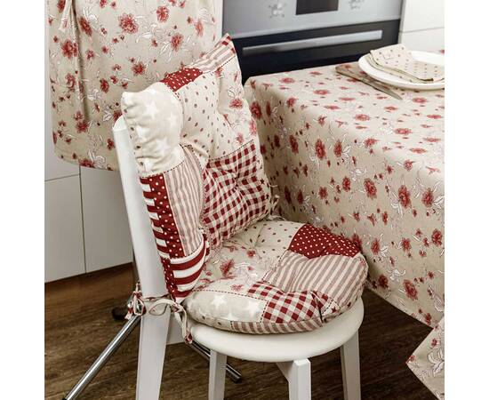 Подушка на стул 40х40 Печворк бордо Господиня Прованс (031608), Цвет: бордовый, Размер: 40x40, изображение 3