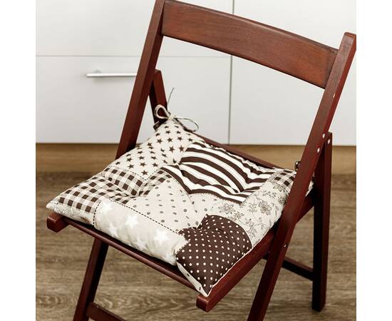 Подушка на стілець 40х40 Печворк коричневий Господиня Прованс (031610), Колір: коричневий, Розмір: 40x40, зображення 2