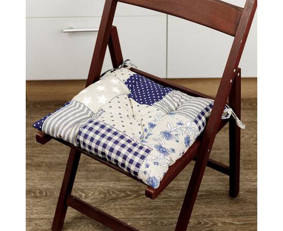 Подушка на стілець 40х40 Печворк синій Господиня Прованс (031604), Колір: синій, Розмір: 40x40, зображення 2